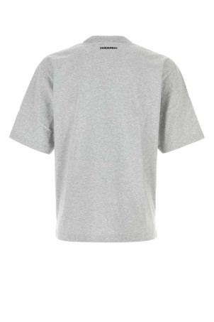 Melange grey cotton oversize t-shirt DSQUARED (S78GD0119D20094)