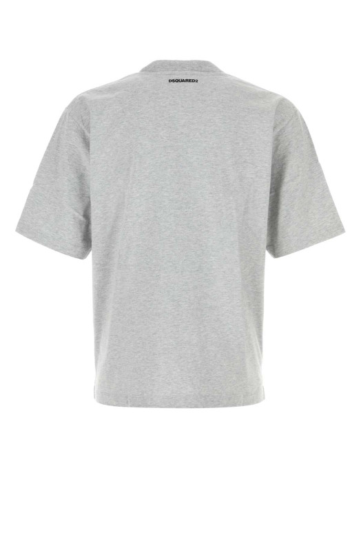 Melange grey cotton oversize t-shirt DSQUARED (S78GD0119D20094)