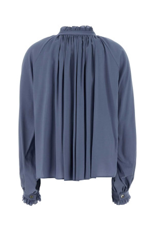 Air force blue stretch jersey blouse PT TORINO (TW6SBL130STDIC23)