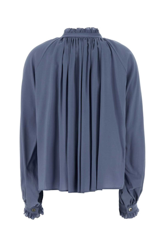 Air force blue stretch jersey blouse PT TORINO (TW6SBL130STDIC23)