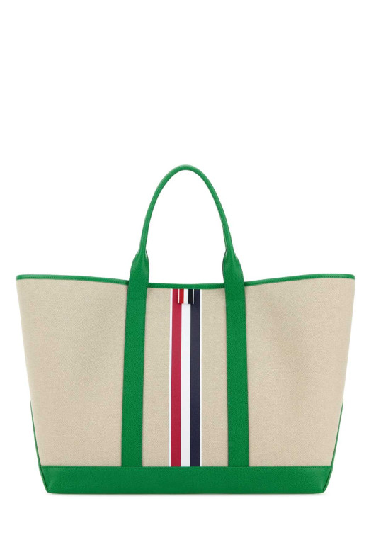 Sand canvas medium shopping bag THOM BROWNE (UAG261AF0492)