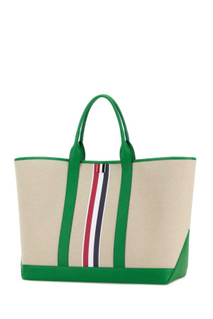 Sand canvas medium shopping bag THOM BROWNE (UAG261AF0492)