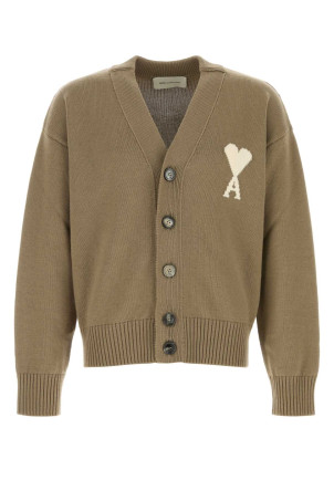 Cappuccino wool blend cardigan AMI (UKC380KN0156)