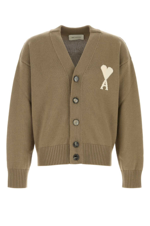 Cappuccino wool blend cardigan AMI (UKC380KN0156)