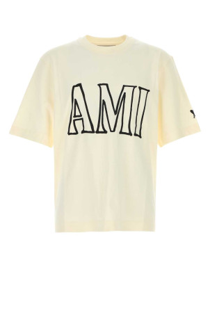 Ivory cotton oversize t-shirt AMI (UTS380726)