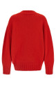 Asymmetrical hem sweater Red
