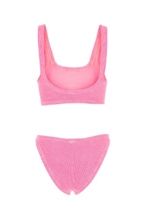 Fluo pink stretch nylon bikini Powdery HUNZA G (XANDRABIKINI)