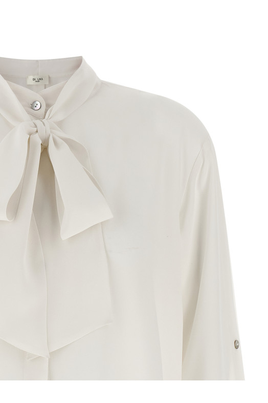 Crêpe de chine shirt White