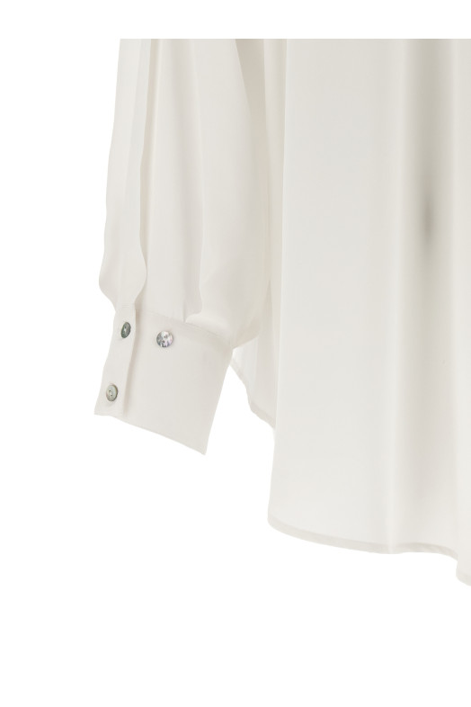 Crêpe de chine shirt White