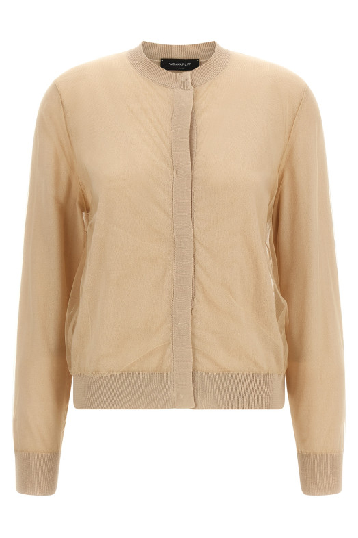 Tulle cardigan Brown