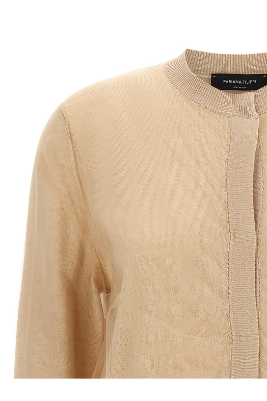 Tulle cardigan Brown