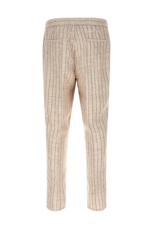 Striped linen trousers Beige