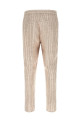 Striped linen trousers Beige