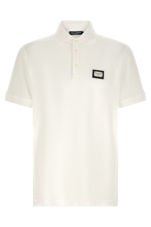 Logo plate polo shirt White
