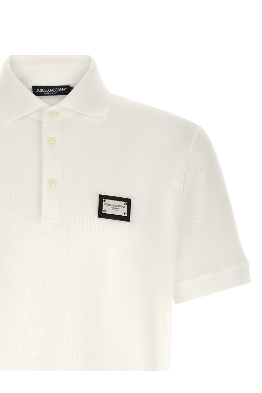 Logo plate polo shirt White