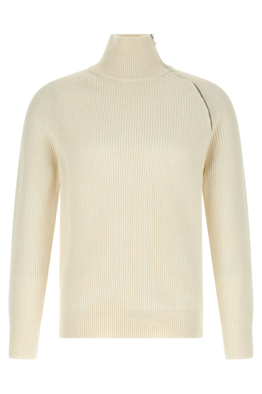 Zip sweater White