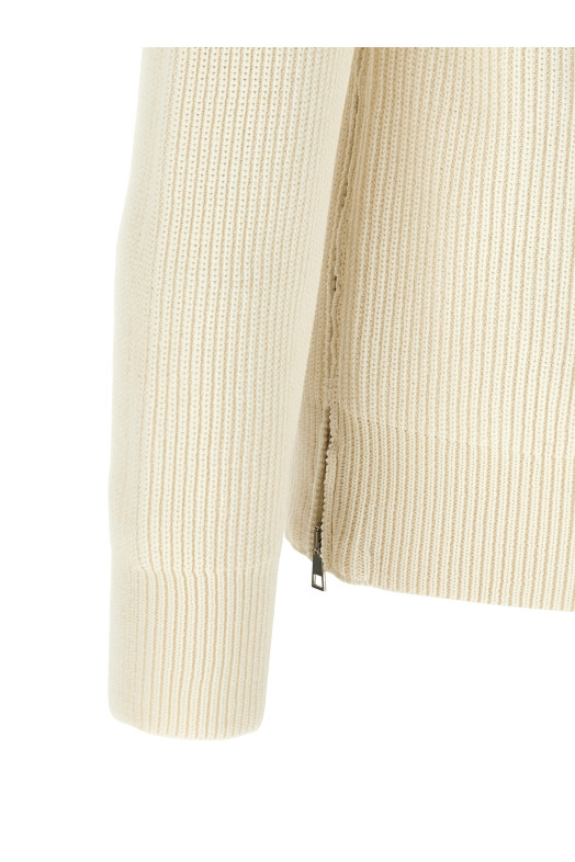 Zip sweater White