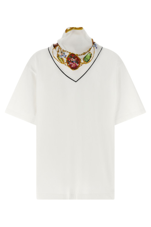 T-shirt with scarf White