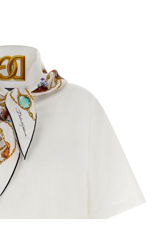 T-shirt with scarf White