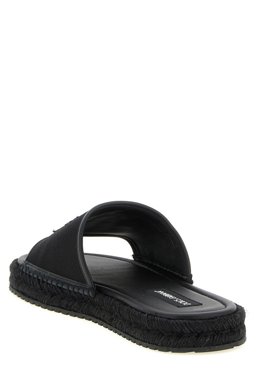 Cross-stitch espadrilles Black