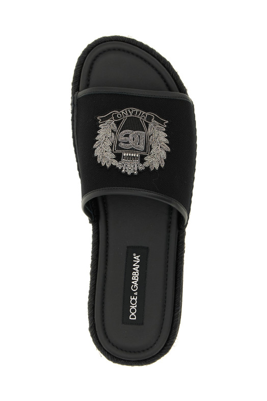 Cross-stitch espadrilles Black