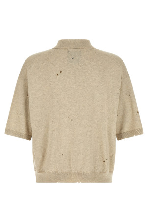 Embroidery polo shirt Beige