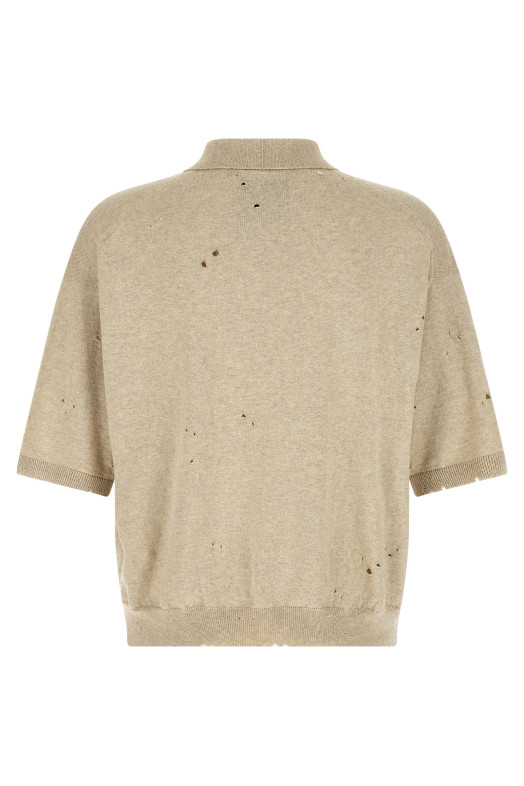 Embroidery polo shirt Beige