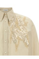 Sequin embroidery shirt Beige