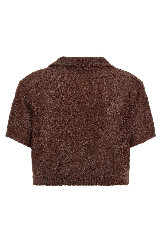 Knitted polo shirt Brown