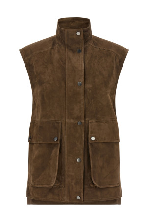 Couture suede vest Brown
