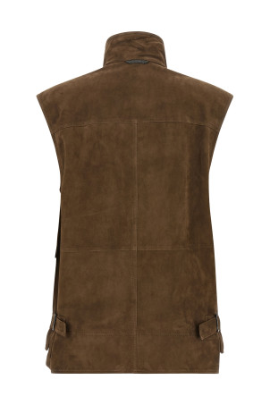 Couture suede vest Brown