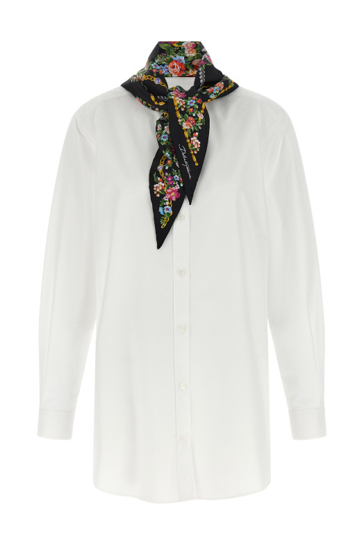 Shirt with scarf White