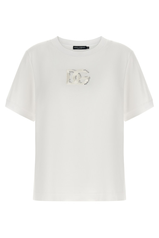Logo embroidery t-shirt White