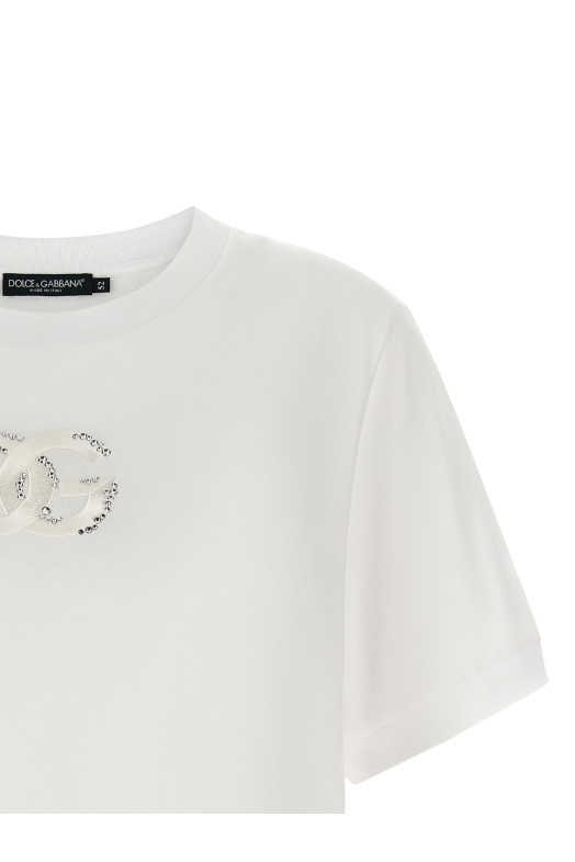 Logo embroidery t-shirt White