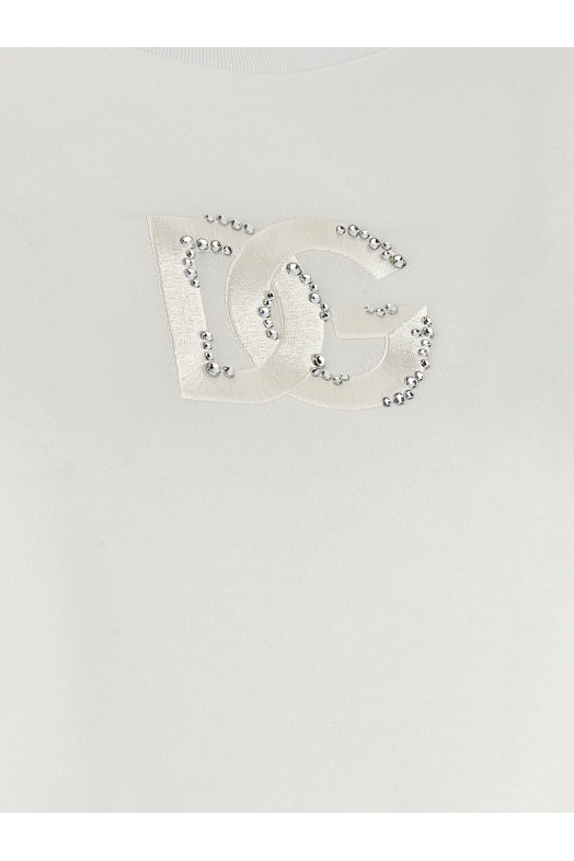 Logo embroidery t-shirt White