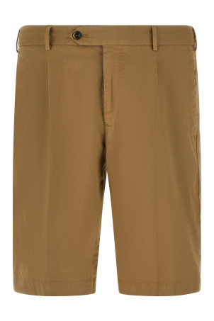 Stretch cotton bermuda shorts Beige