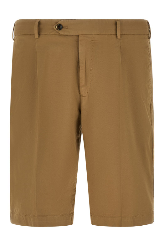 Stretch cotton bermuda shorts Beige