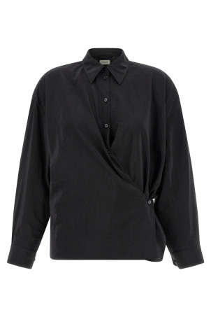 'Straight collar twisted' shirt Black