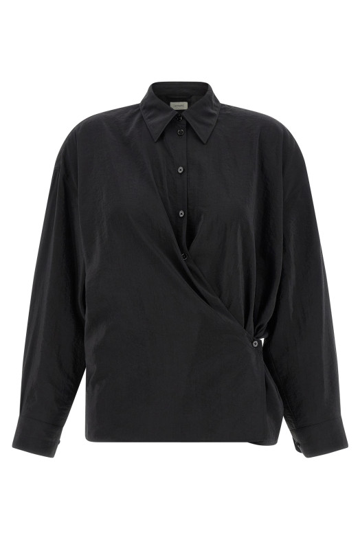 'Straight collar twisted' shirt Black