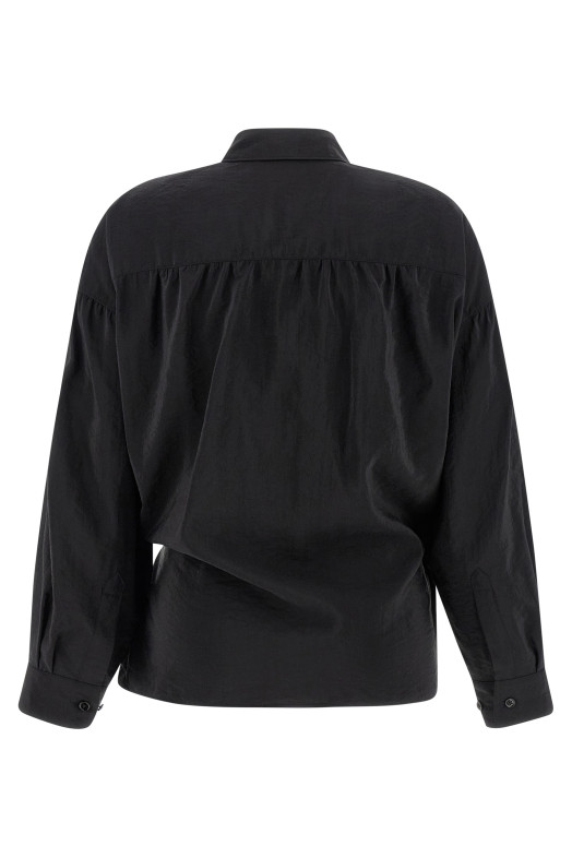 'Straight collar twisted' shirt Black