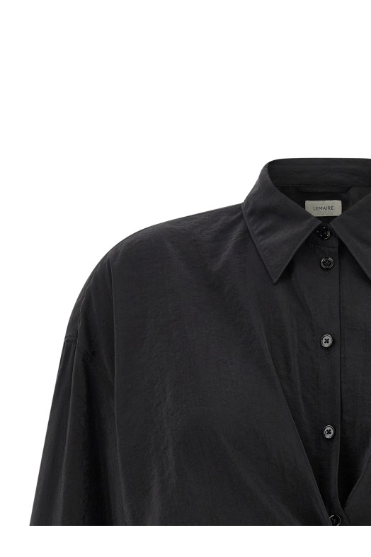 'Straight collar twisted' shirt Black