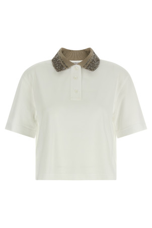 Embroidery polo shirt White