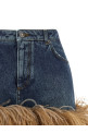 Feather denim skirt Blue