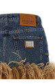 Feather denim skirt Blue