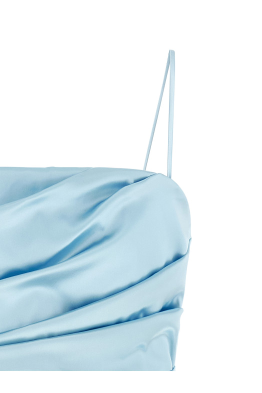 Stretch satin dress BLUE