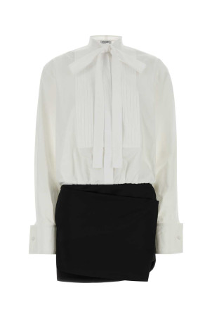 Two-tone poplin and satin mini dress THE ATTICO (260WCA00461MIX067AA)