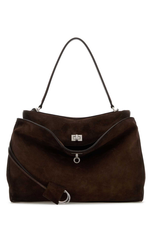 Dark brown suede medium Rodeo handbag BALENCIAGA (7897722AB4G)
