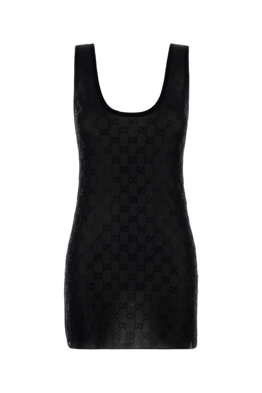 Black viscose mini dress GUCCI (864956XKFHN)