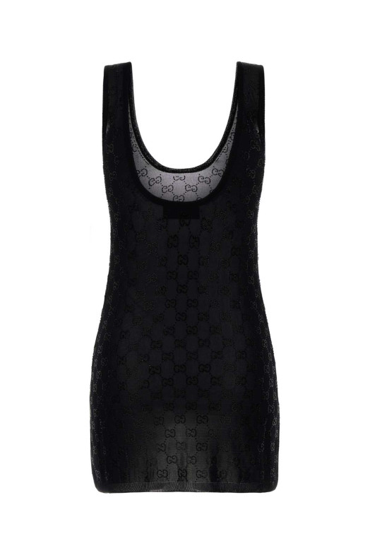Black viscose mini dress GUCCI (864956XKFHN)