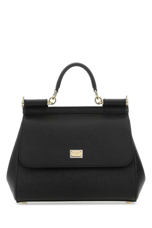 Black leather medium Sicily handbag Black DOLCE & GABBANA (BB6002B1001)